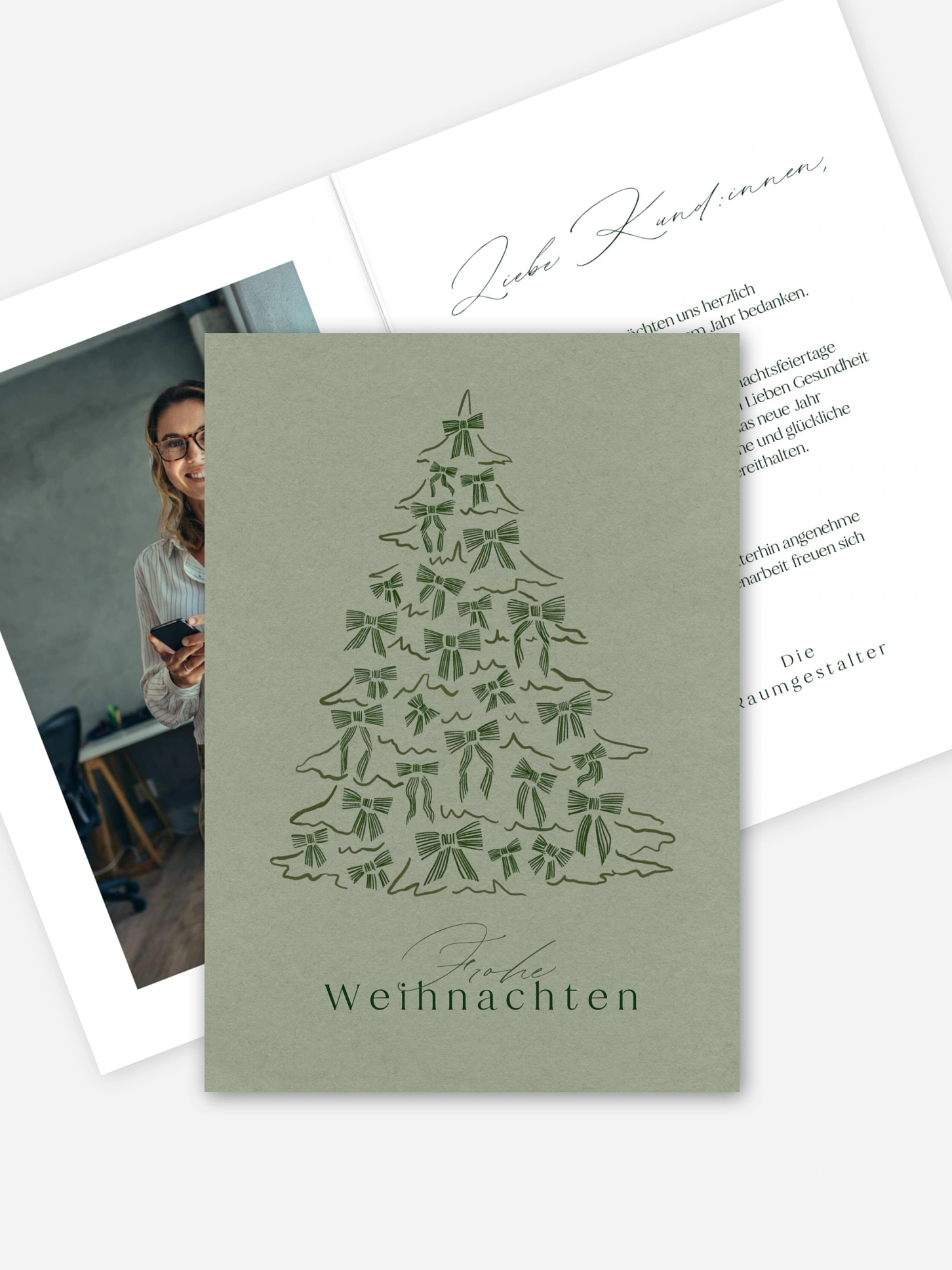 Geschäftliche Weihnachtskarte Tied with Joy