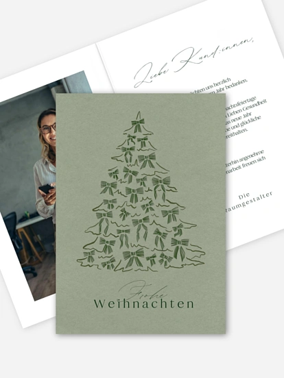 Geschäftliche Weihnachtskarte Tied with Joy