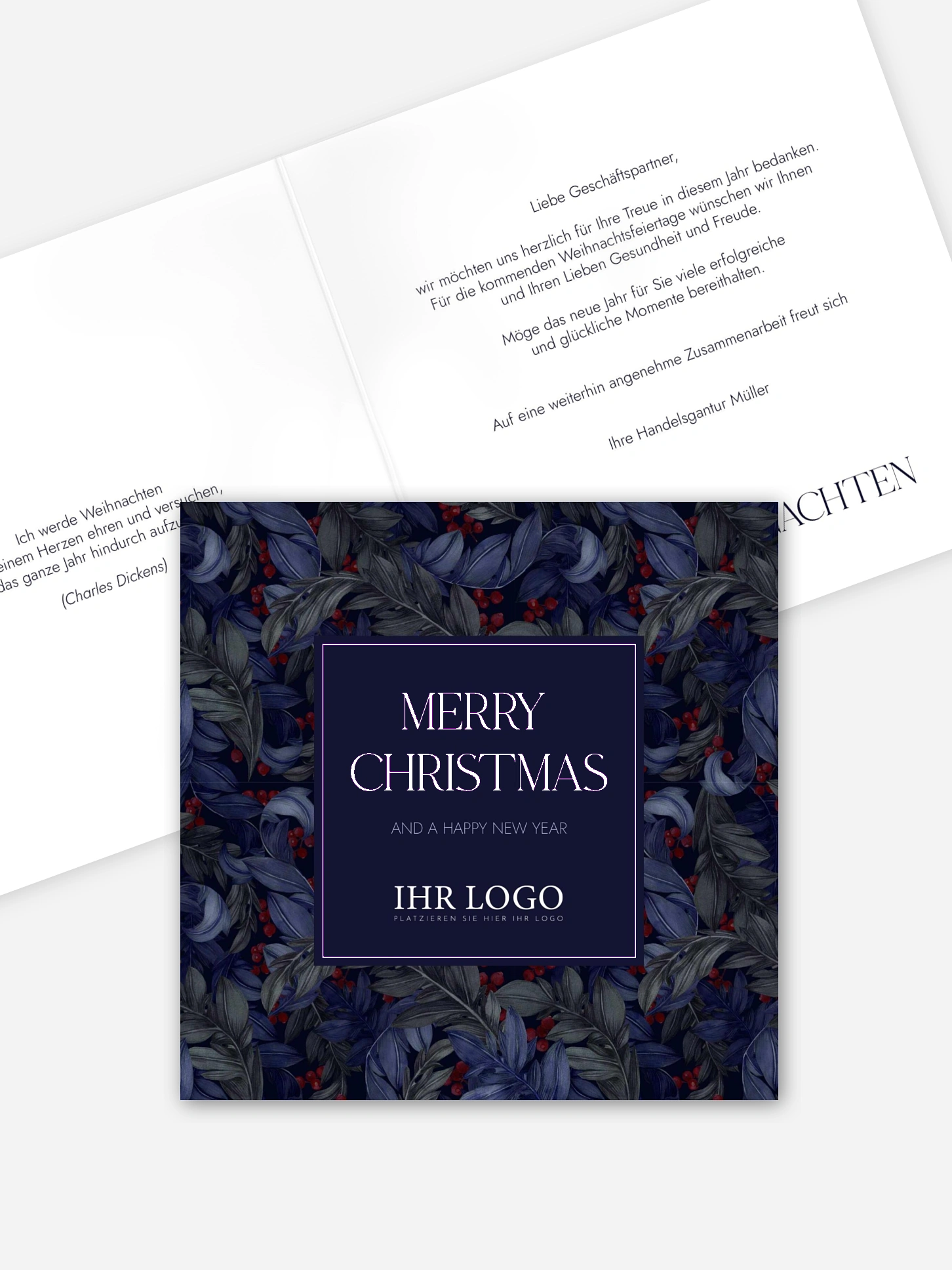 Geschäftliche Weihnachtskarte Winter Botanica
