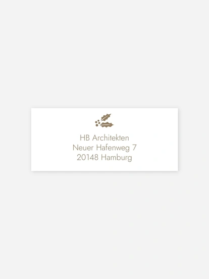 Absenderaufkleber geschäftl. Weihnachten Festive Flora Kraftpapier
