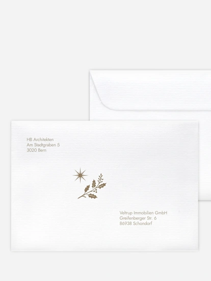 Bedruckte Umschläge geschäftl. Weihnachten Festive Flora Kraftpapier