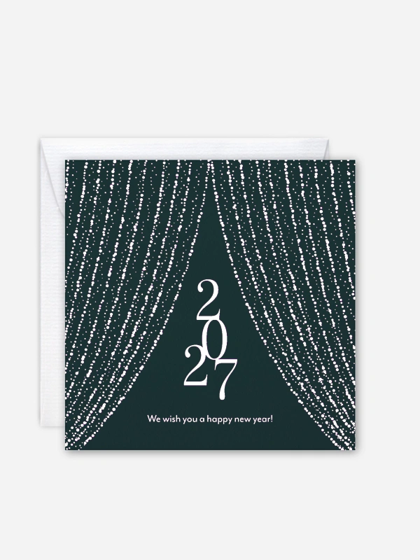 Geschäftliche Weihnachtskarte Glitter Curtain
