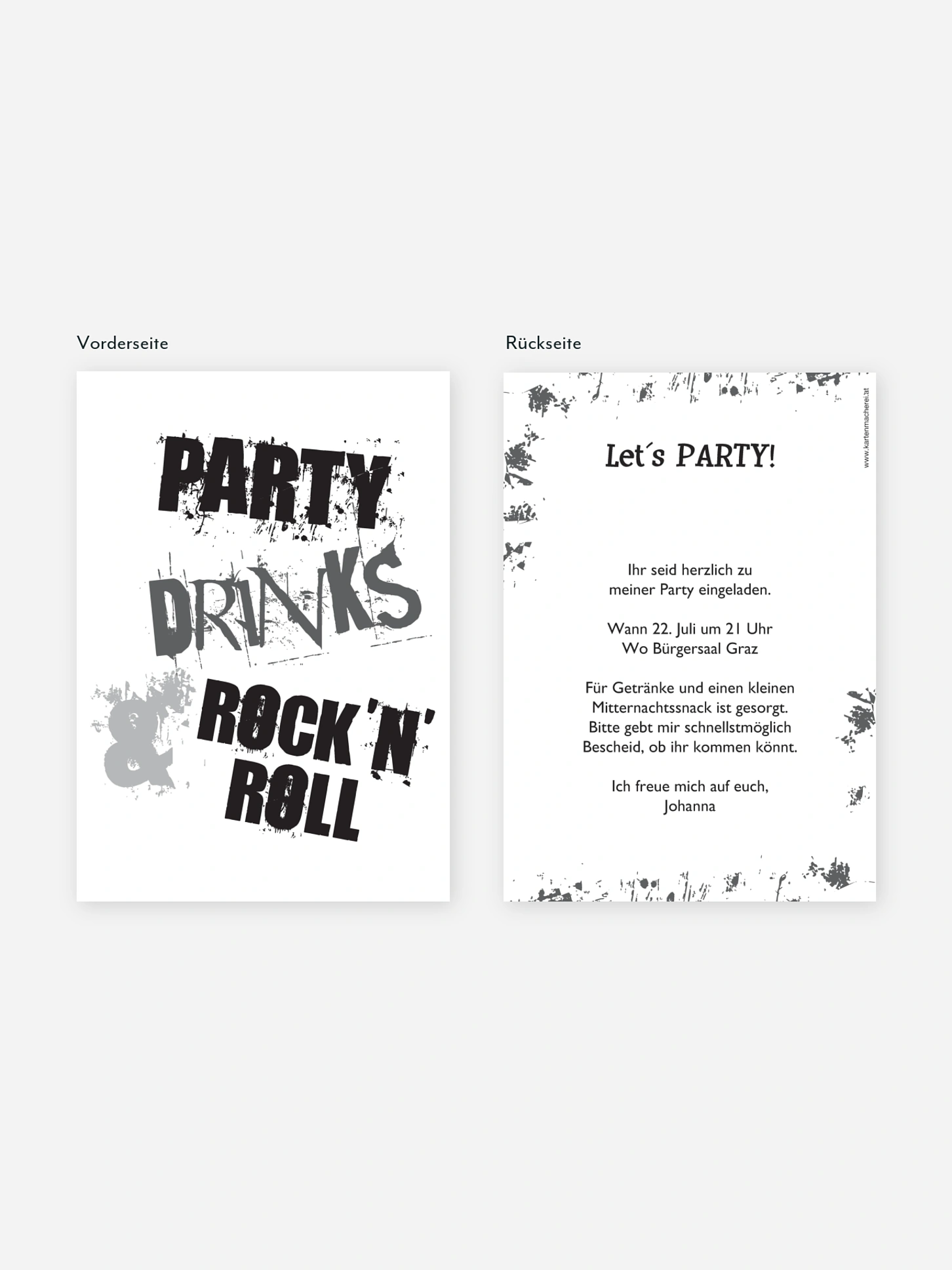 Partyeinladung Rock'n'Roll