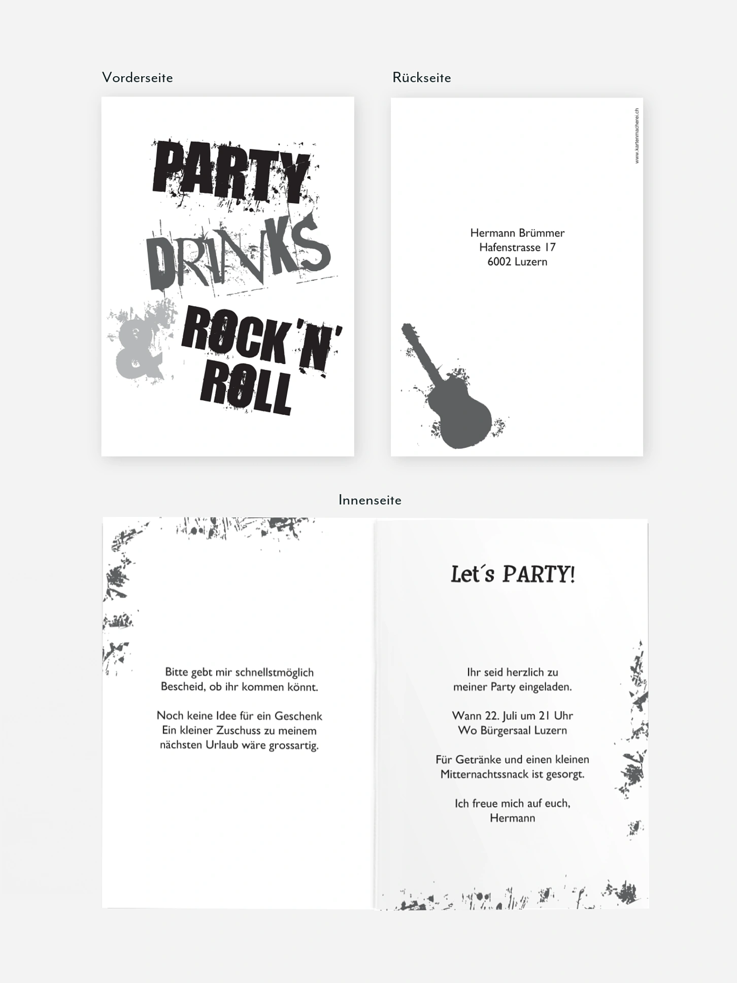Partyeinladung Rock'n'Roll