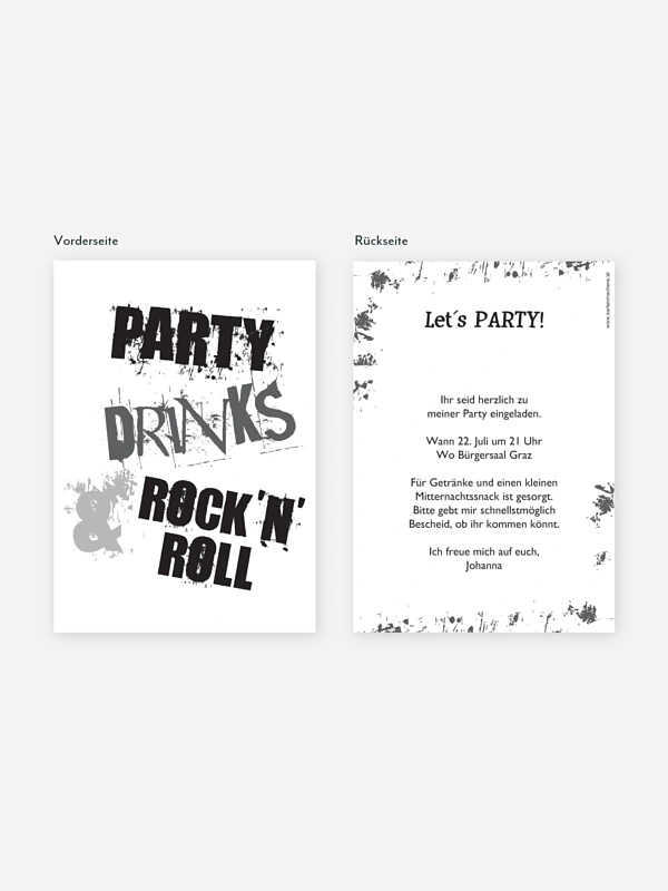 Partyeinladung Rock'n'Roll