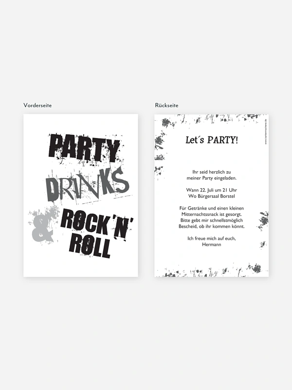 Partyeinladung Rock'n'Roll