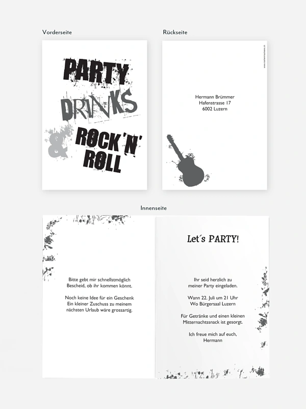 Partyeinladung Rock'n'Roll