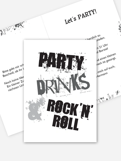 Partyeinladung Rock'n'Roll