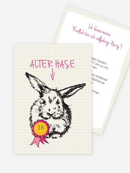 Einladung 18. Geburtstag Alter Hase