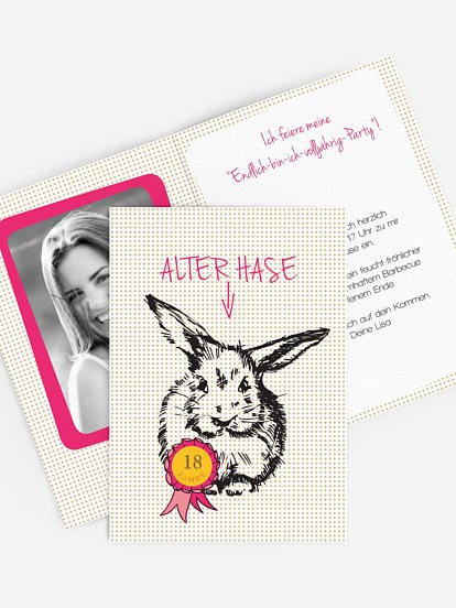 Einladung 18. Geburtstag Alter Hase