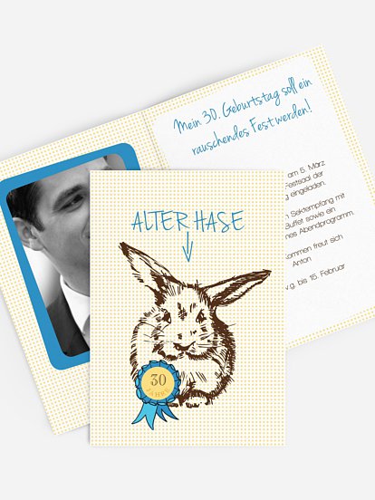 Einladung 30. Geburtstag Alter Hase
