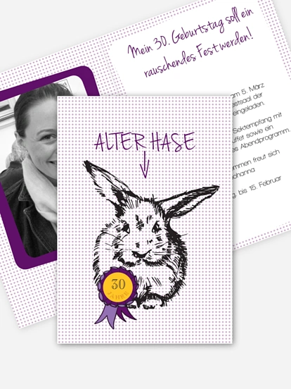 Einladung 30. Geburtstag Alter Hase