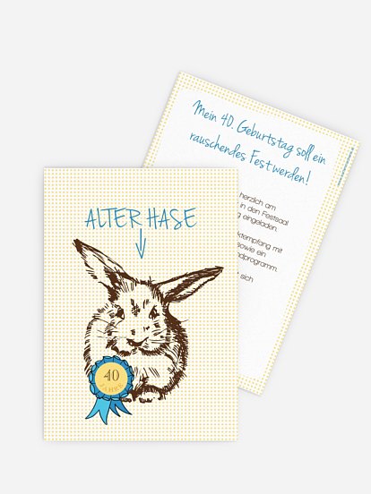 Einladung 40. Geburtstag Alter Hase