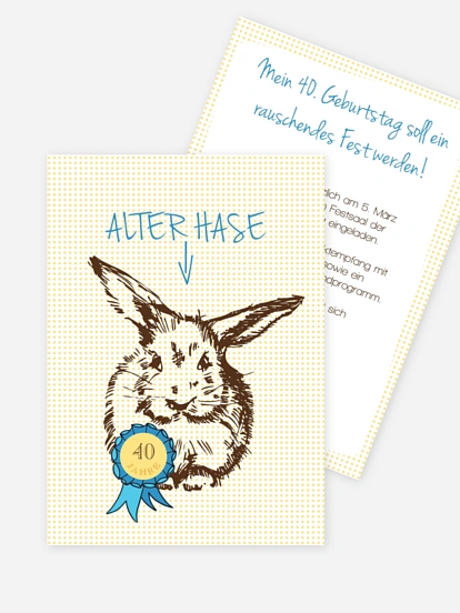 Einladung 40. Geburtstag Alter Hase