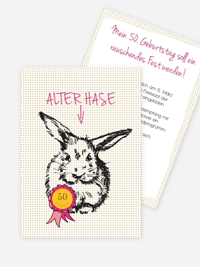 Einladung 50. Geburtstag Alter Hase