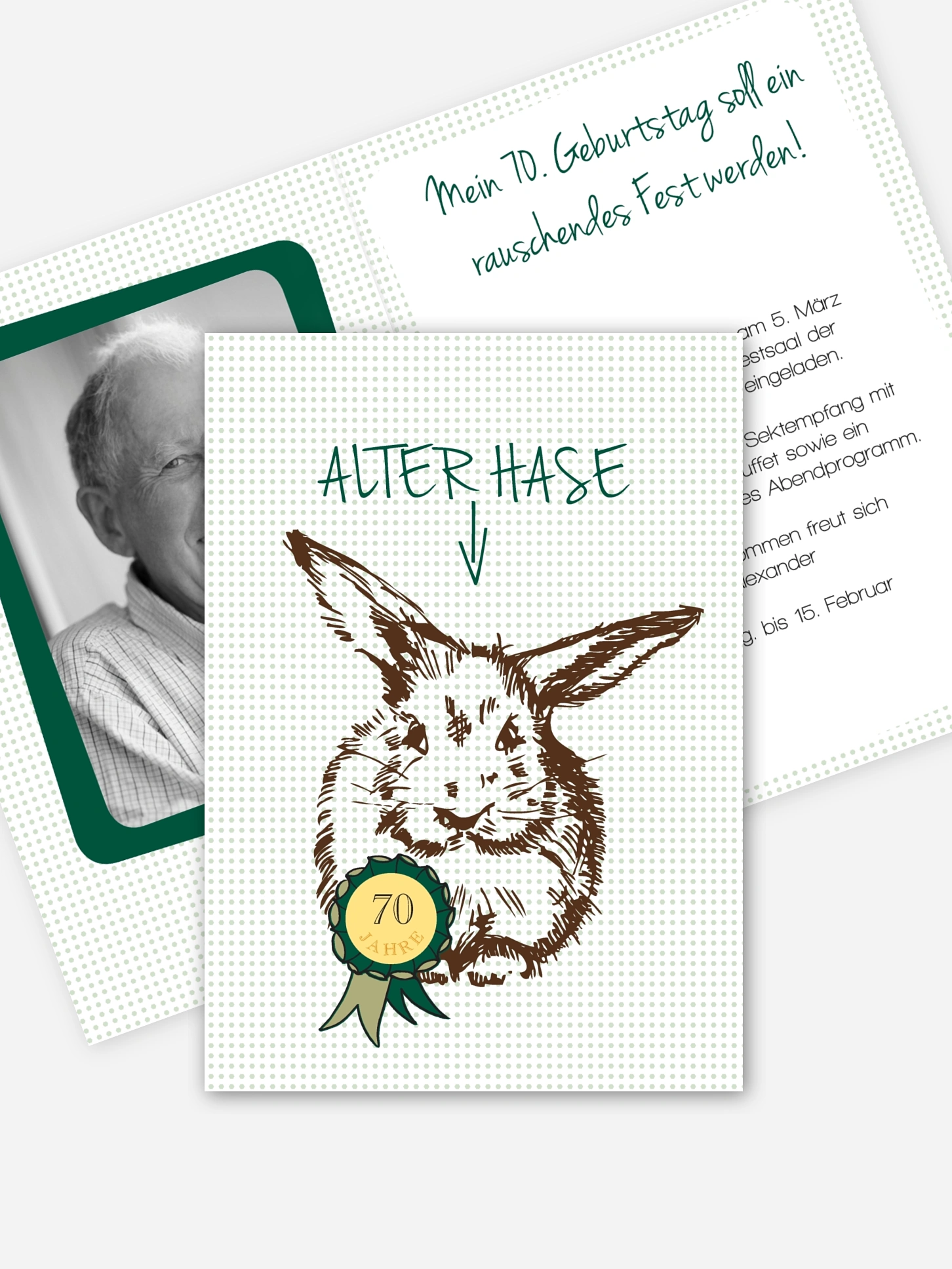 Einladung 70. Geburtstag Alter Hase