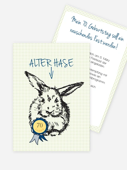 Einladung 70. Geburtstag Alter Hase