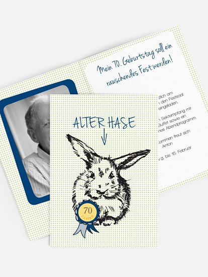 Einladung 70. Geburtstag Alter Hase