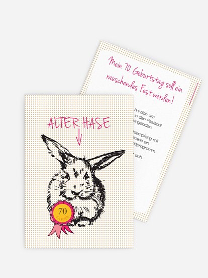 Einladung 70. Geburtstag Alter Hase