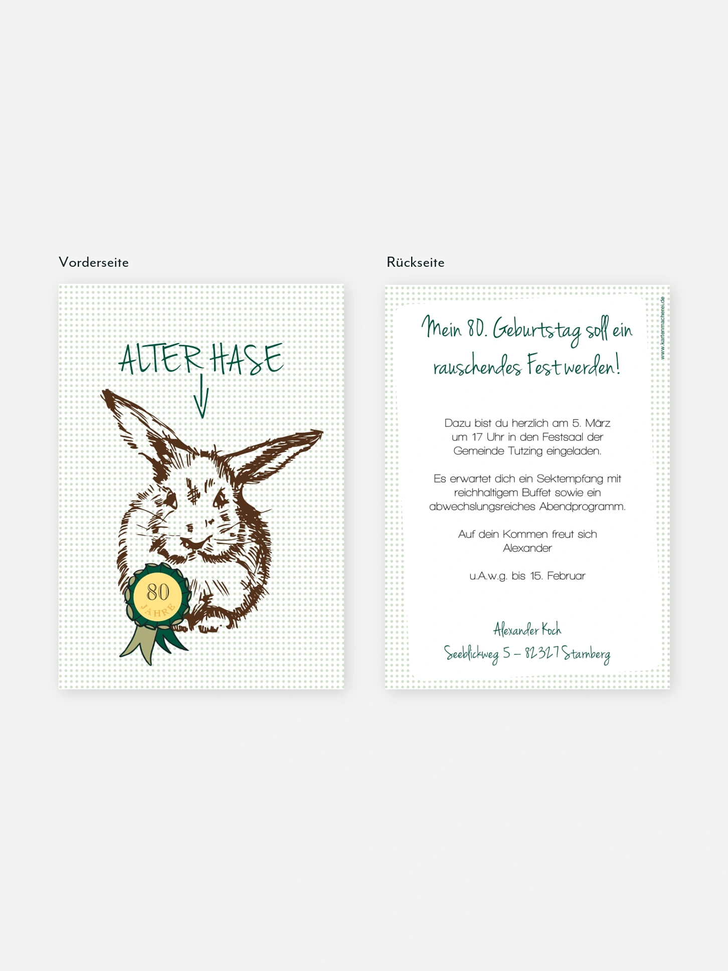 Einladung 80. Geburtstag Alter Hase