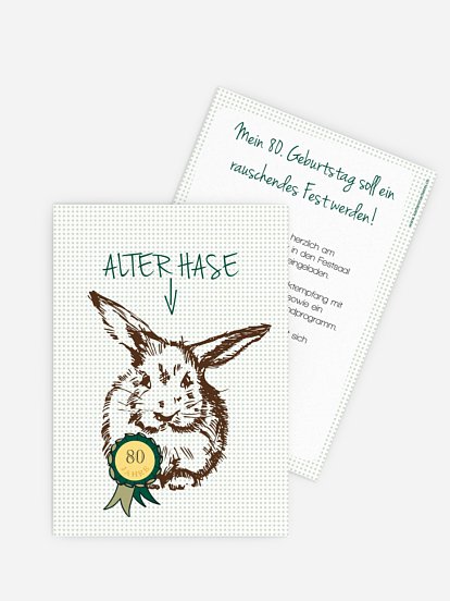 Einladung 80. Geburtstag Alter Hase