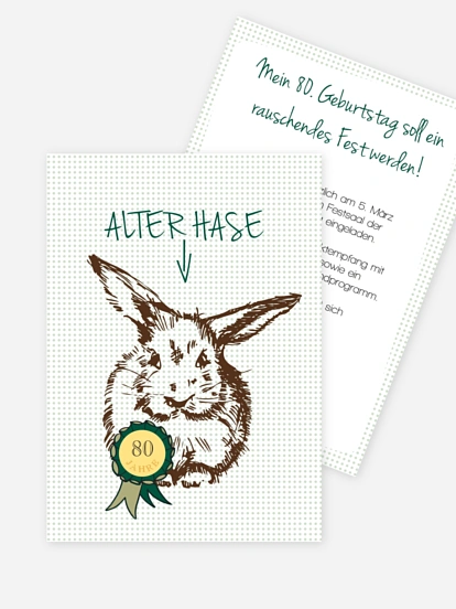 Einladung 80. Geburtstag Alter Hase