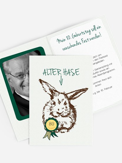 Einladung 80. Geburtstag Alter Hase