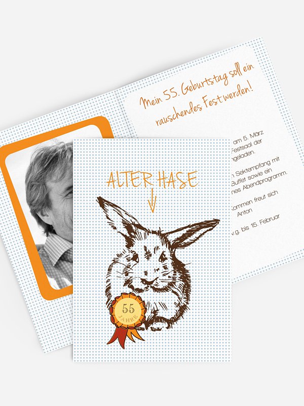 Geburtstagseinladung Alter Hase