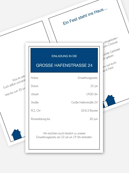 Partyeinladung Schlossallee