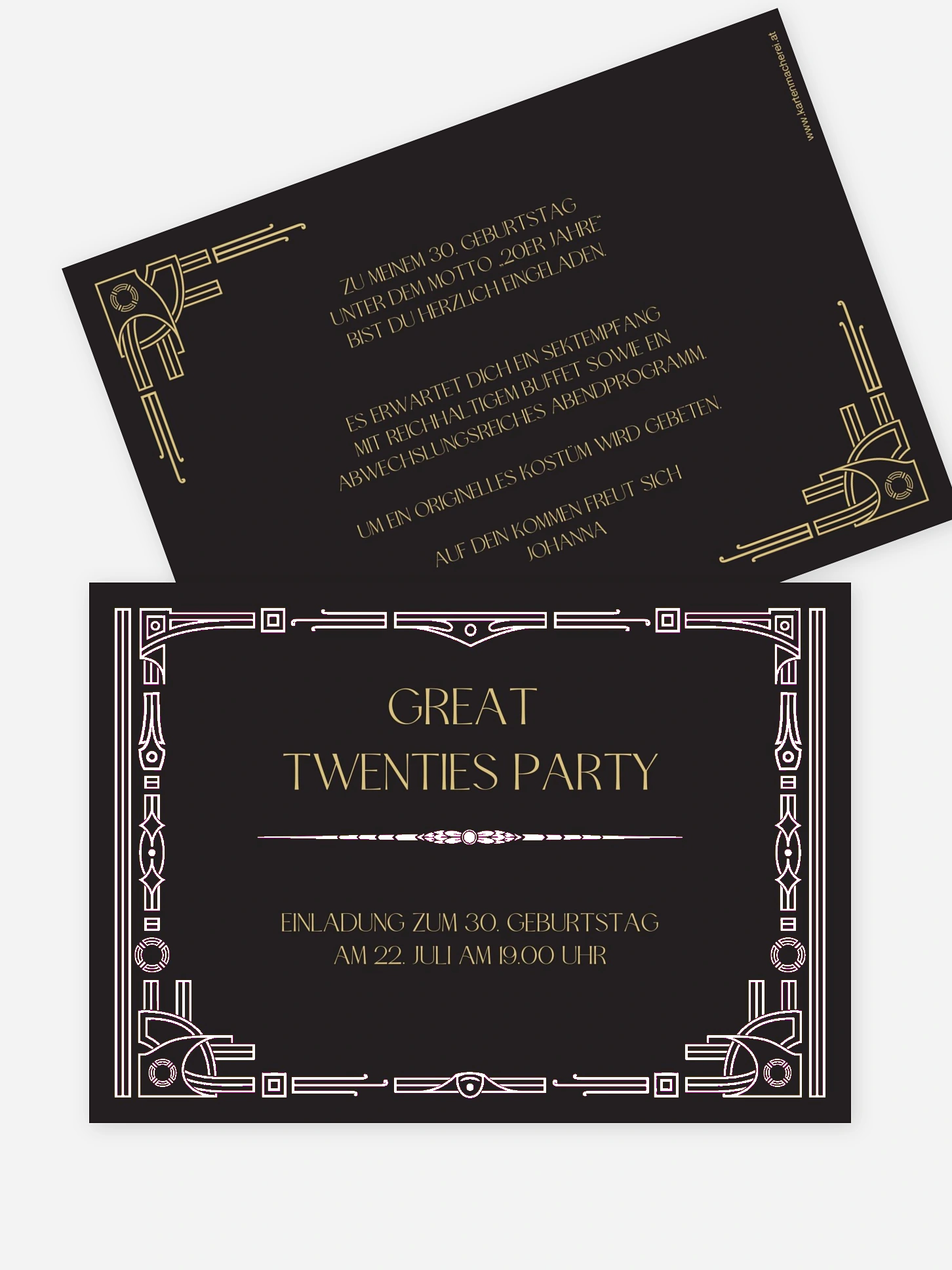 Einladung 30. Geburtstag Golden Twenties