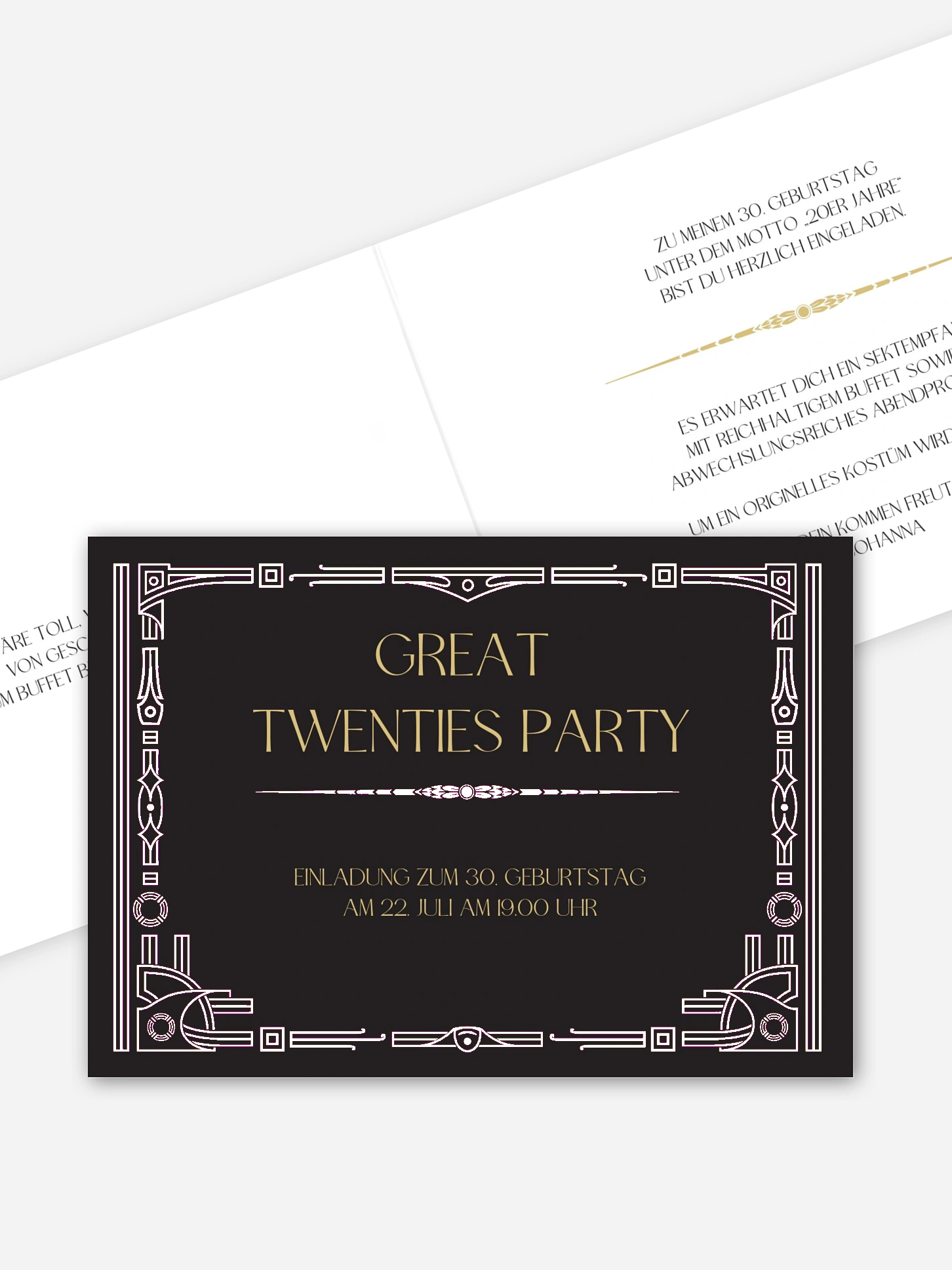 Einladung 30. Geburtstag Golden Twenties