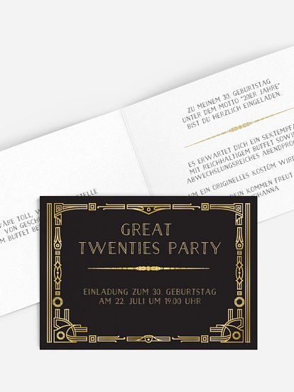 Einladung 30. Geburtstag Golden Twenties