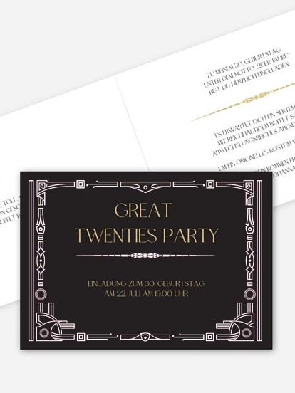 Einladung 30. Geburtstag Golden Twenties