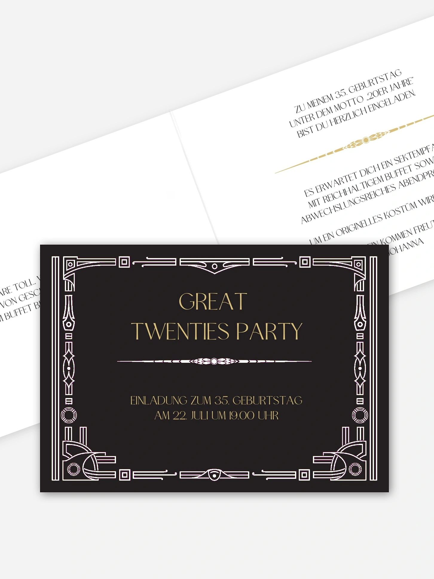 Geburtstagseinladung Golden Twenties