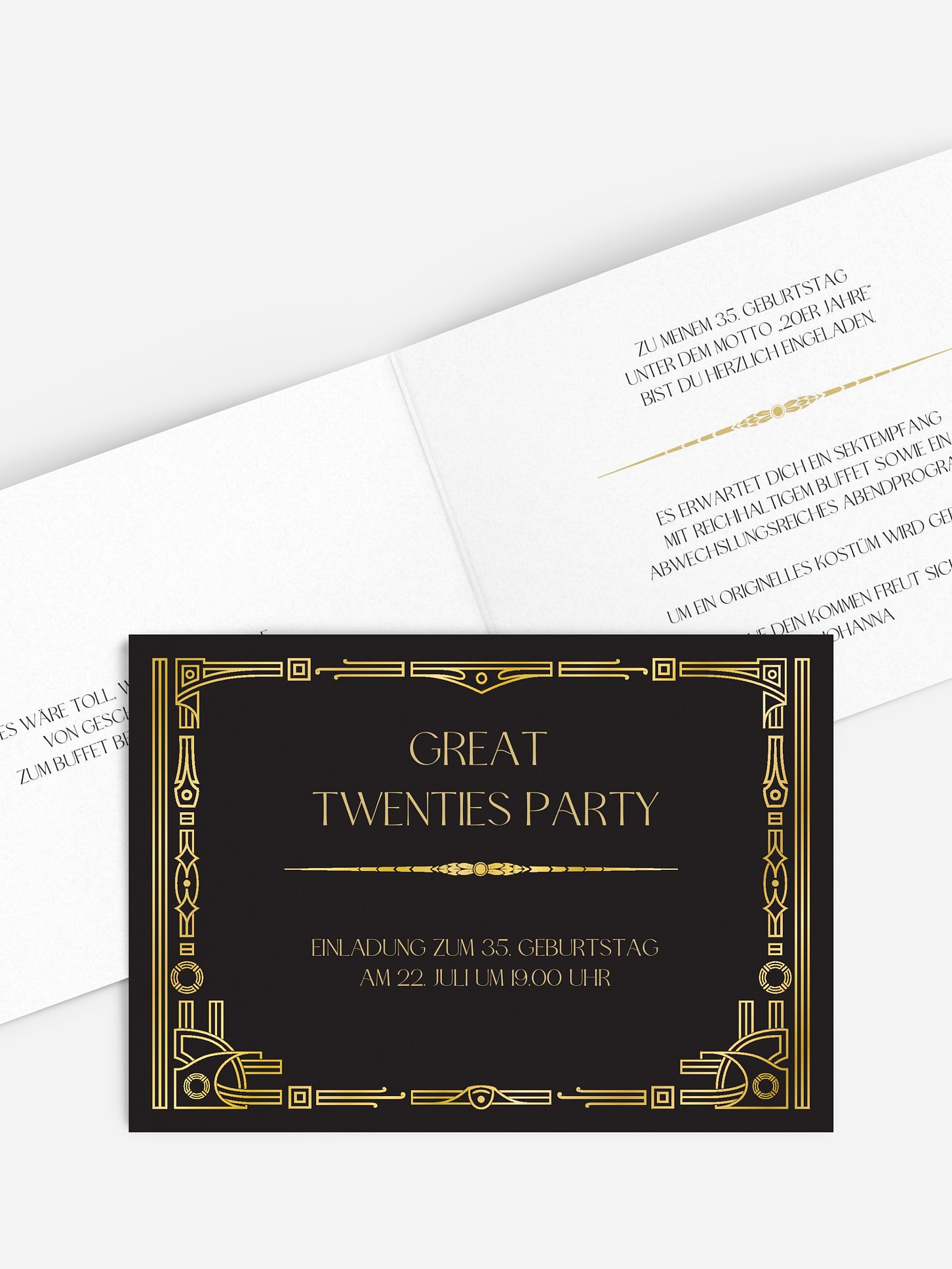 Geburtstagseinladung Golden Twenties
