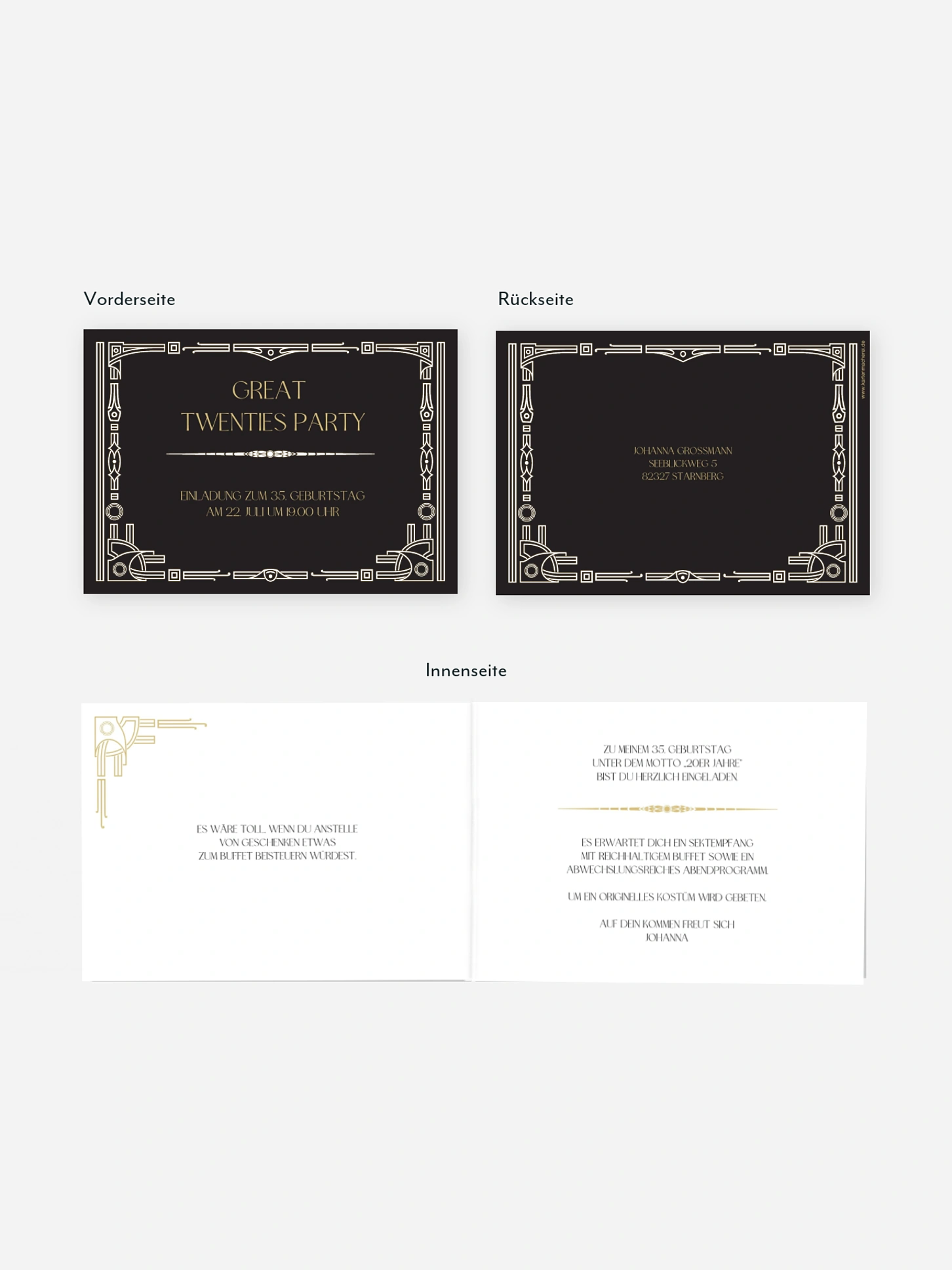 Geburtstagseinladung Golden Twenties