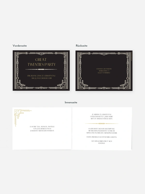 Geburtstagseinladung Golden Twenties