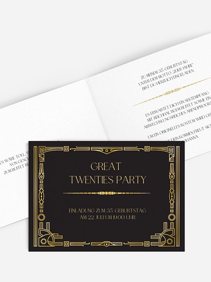 Geburtstagseinladung Golden Twenties