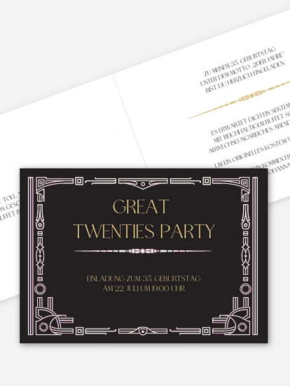 Geburtstagseinladung Golden Twenties