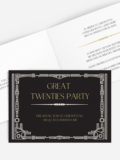 Geburtstagseinladung Golden Twenties