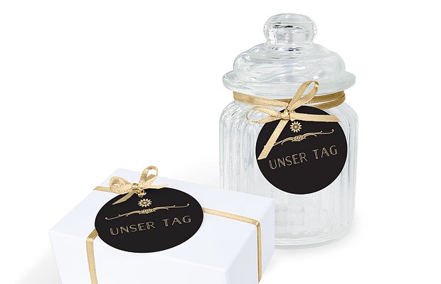 Anhänger mit Band zur Hochzeit Golden Twenties