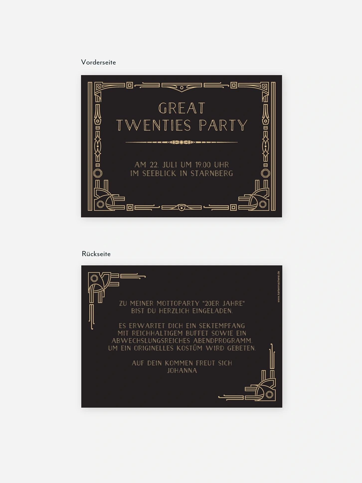 Partyeinladung Golden Twenties