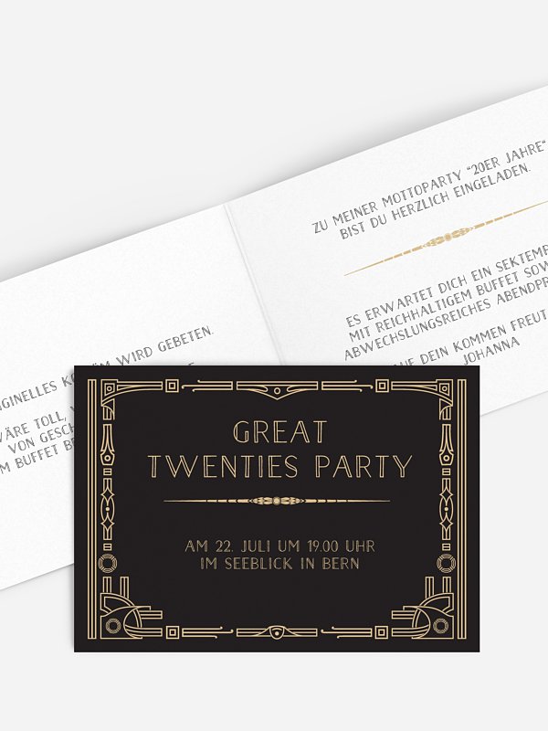 Partyeinladung Golden Twenties