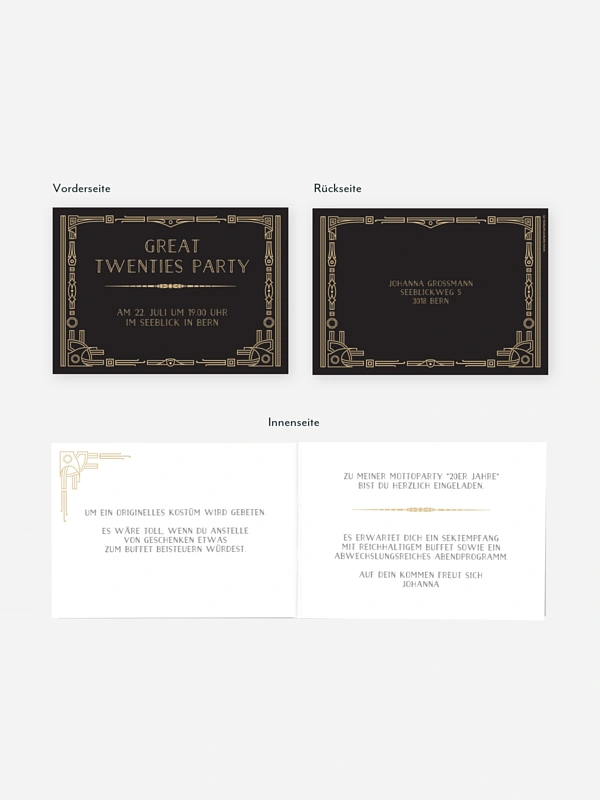Partyeinladung Golden Twenties