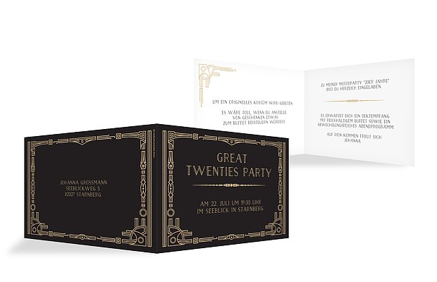 Partyeinladung Golden Twenties