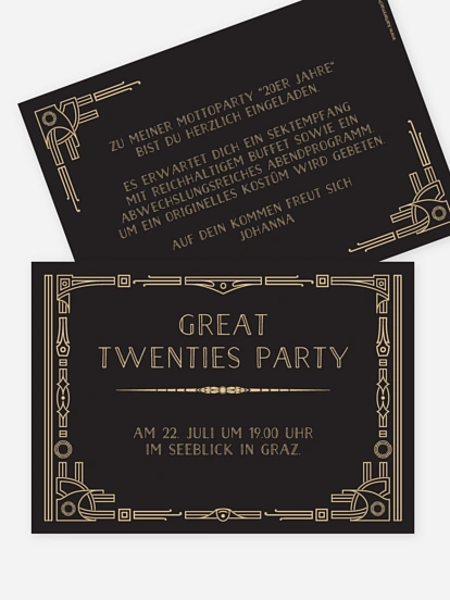 Partyeinladung Golden Twenties