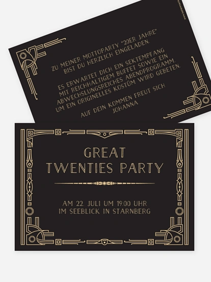 Partyeinladung Golden Twenties
