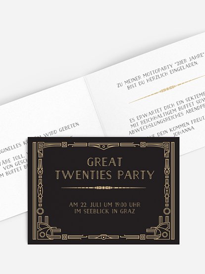 Partyeinladung Golden Twenties