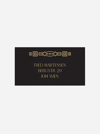 Empfängeraufkleber Geburtstag Golden Twenties