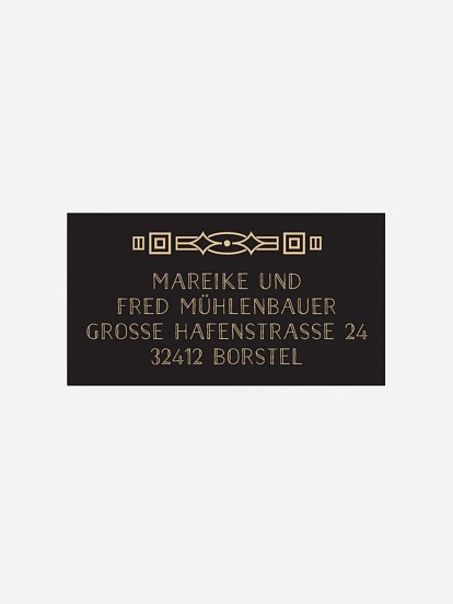 Empfängeraufkleber Party Golden Twenties